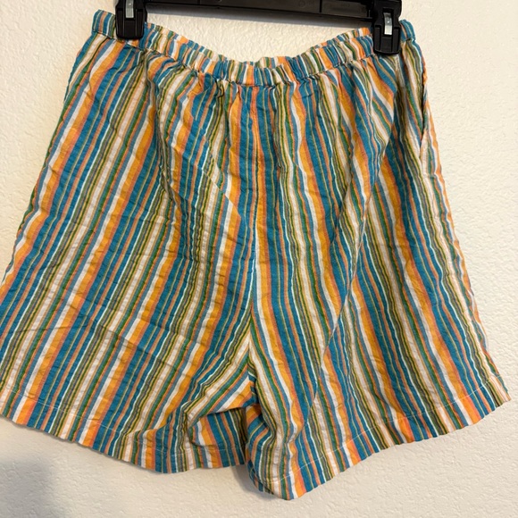 Topshop Multicolor Striped High Waist Shorts - Picture 2 of 5